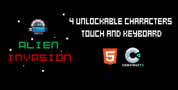 Alien Invasion - HTML5 Game (With Construct 3 Source-code .c3p) Alien Invasion - HTML5 Game (With Construct 3 Source-code .c3p)