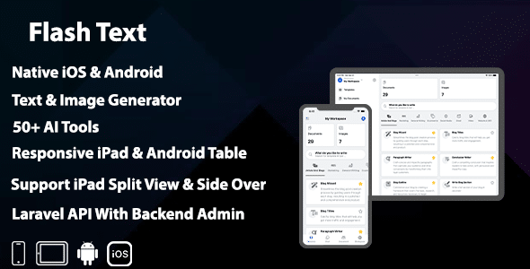FlashText - Content Writing Platform for Android & iOS (SaaS) FlashText - Content Writing Platform for Android & iOS (SaaS)