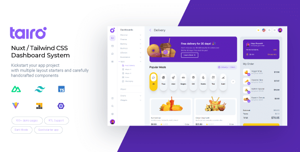 Tairo - Multipurpose Nuxt Tailwind CSS Dashboard System Tairo - Multipurpose Nuxt Tailwind CSS Dashboard System