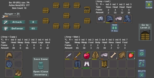 Advanced Inventory system (Array-based) - Construct 3 Advanced Inventory system (Array-based) - Construct 3