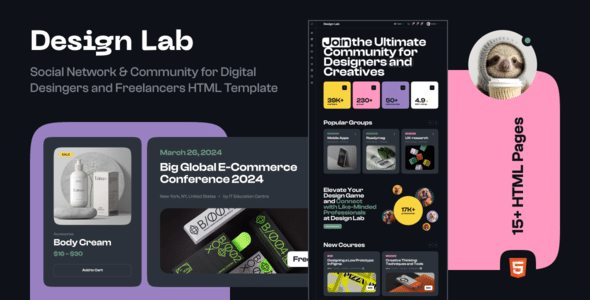 Design Lab - Social Network & Community HTML Template Design Lab - Social Network & Community HTML Template