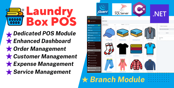 Laundry Box POS and Order Management System | ASP.NET | jQuery Laundry Box POS and Order Management System | ASP.NET | jQuery