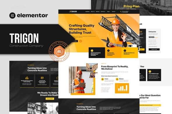Trigon - Construction Elementor Template Kit - ShareWordpress.Net