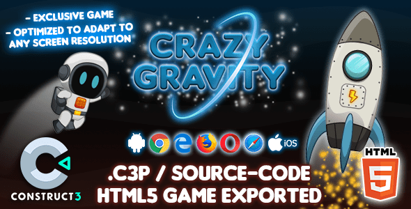 Crazy Gravity HTML5 Game - Construct 3 Source-code Crazy Gravity HTML5 Game - Construct 3 Source-code
