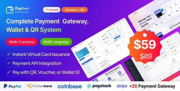 DigiKash - Complete Payment Gateway, Wallet & QR System