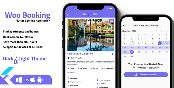 Flutter Booking Application - Ios and android