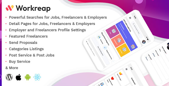 Workreap React Native - Android and IOS Mobile APP