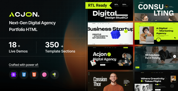 Acjon – Digital Agency & Creative Portfolio HTML Template