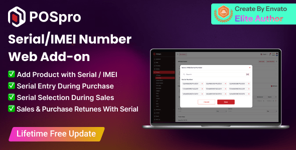 POSpro – Serial code/IMEI number add-on web and app