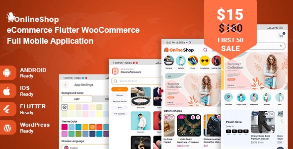 Online Shop - eCommerce Flutter WooCommerce Full Mobile Application