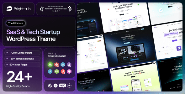 BrightHub - SaaS & Tech Startup WordPress Theme