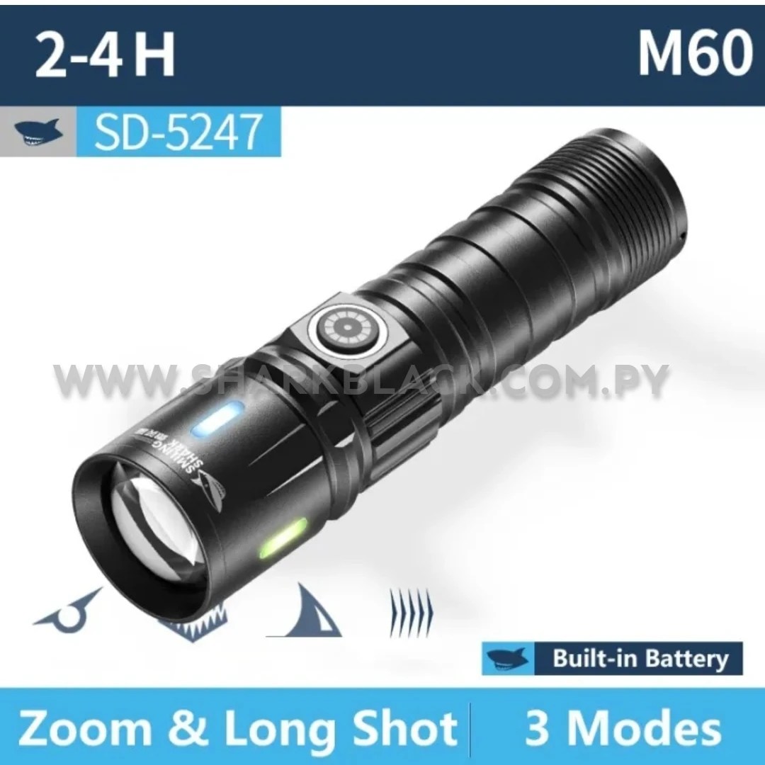 Linterna Shark M60 USB SD-5247A Recargable 3 Modos
