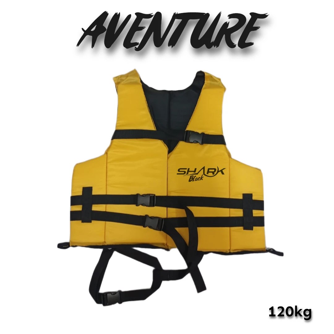 Chaleco Salvavidas Shark Black Aventure 120kg Amarillo