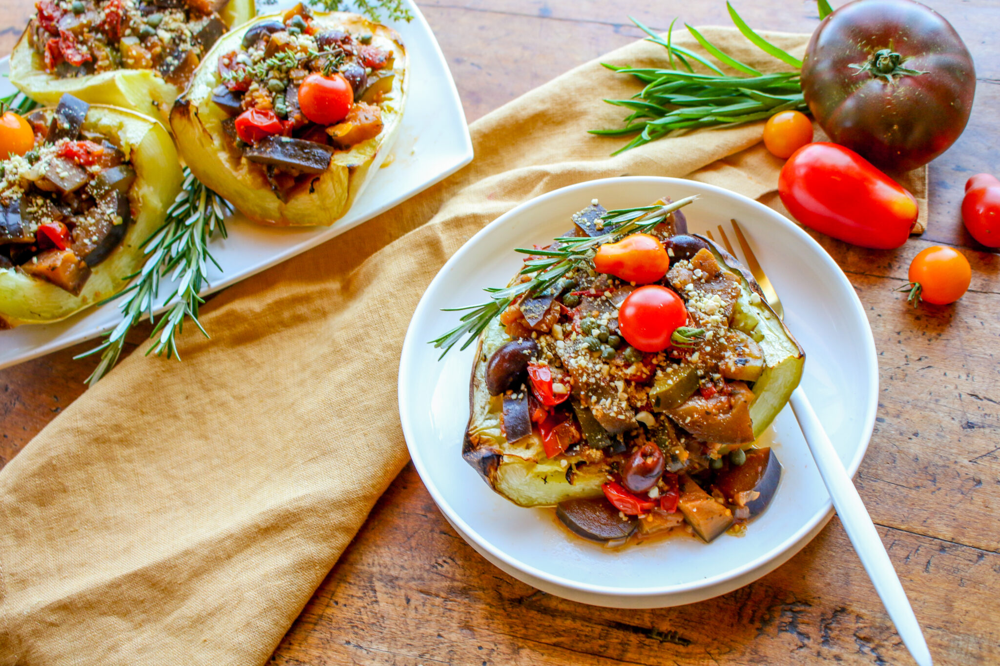 Spaghetti Squash with Ratatouille – Sharon Palmer, The Plant Powered Dietitian Spaghetti Squash with Ratatouille – Sharon Palmer, The Plant Powered Dietitian