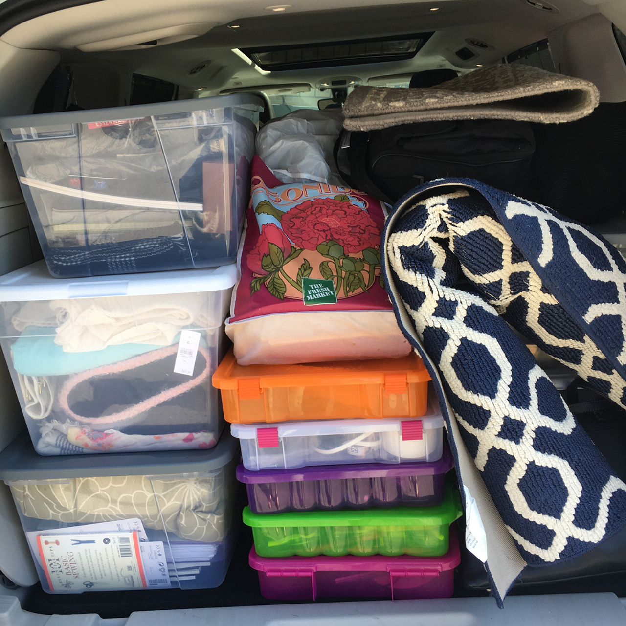 The van is packed