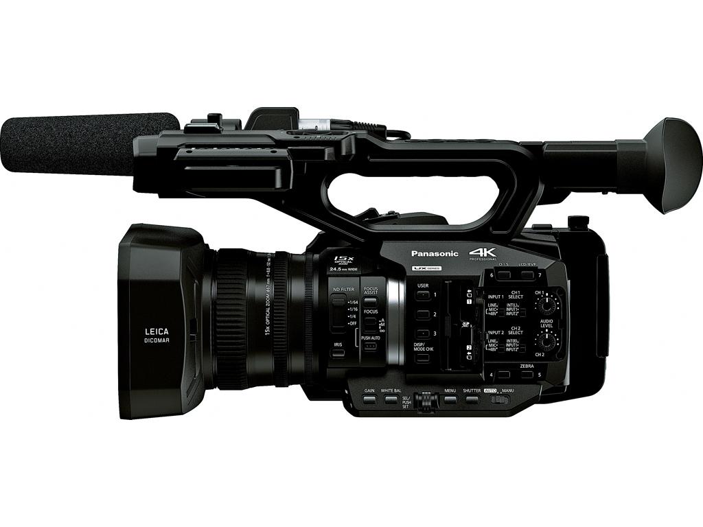 The Panasonic AG-UX90 is the value model in the 4K UX Professional Camcorder Series, featuring a 1” (effective size) high-sensitivity MOS sensor with 15x optical zoom and a 24.5 mm wide angle lens.