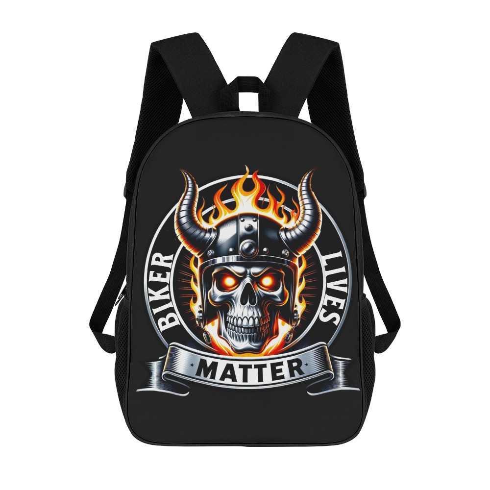 Biker Lives Matter 17 inch Shoulder Backpack