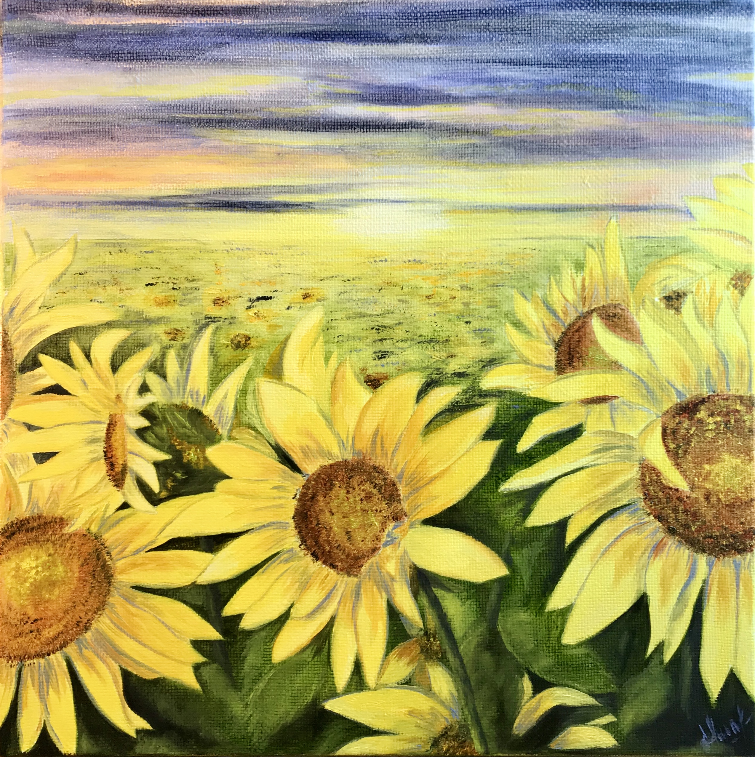 Sunflowers, oil on canvas