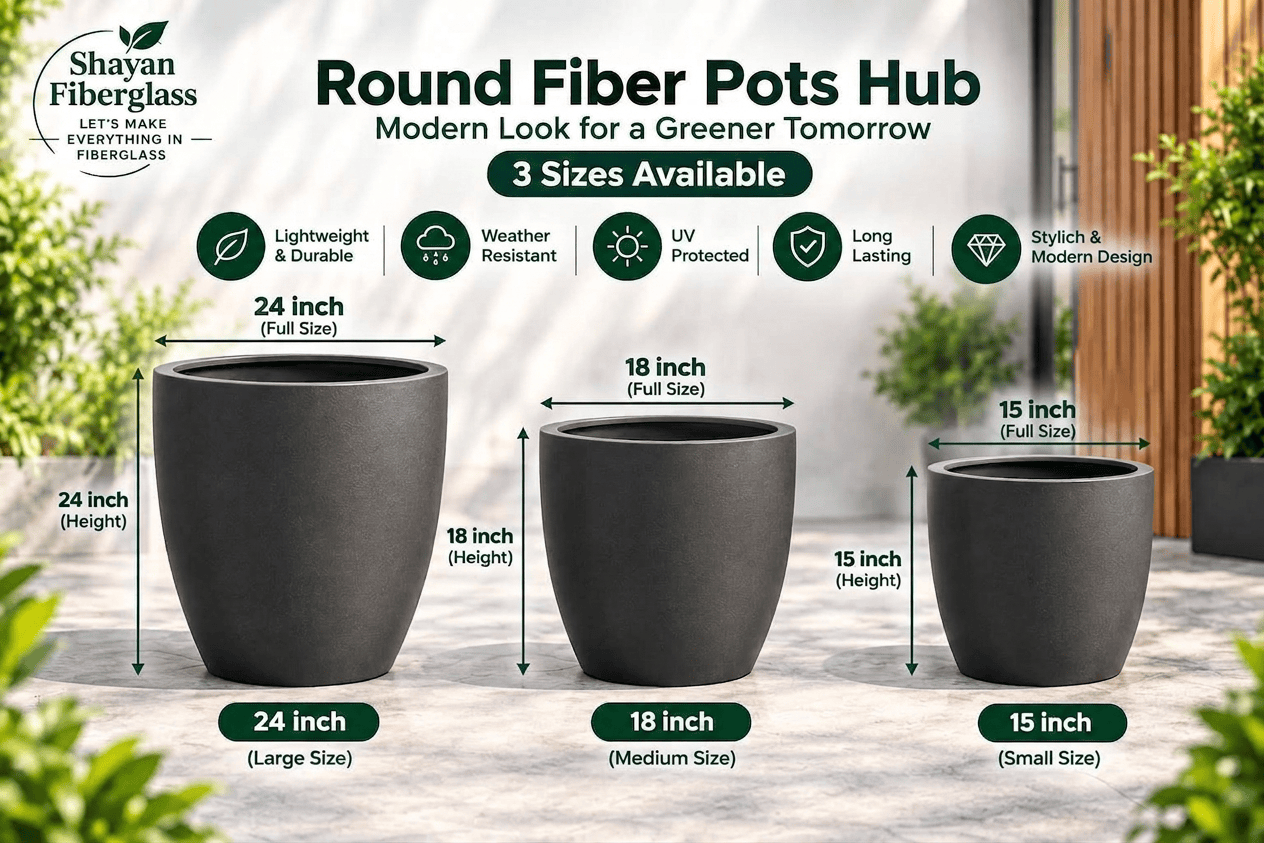 fiberglass round planter pot