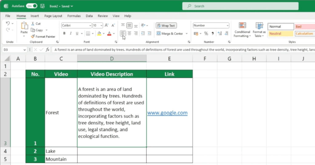 How to wrap text in excel