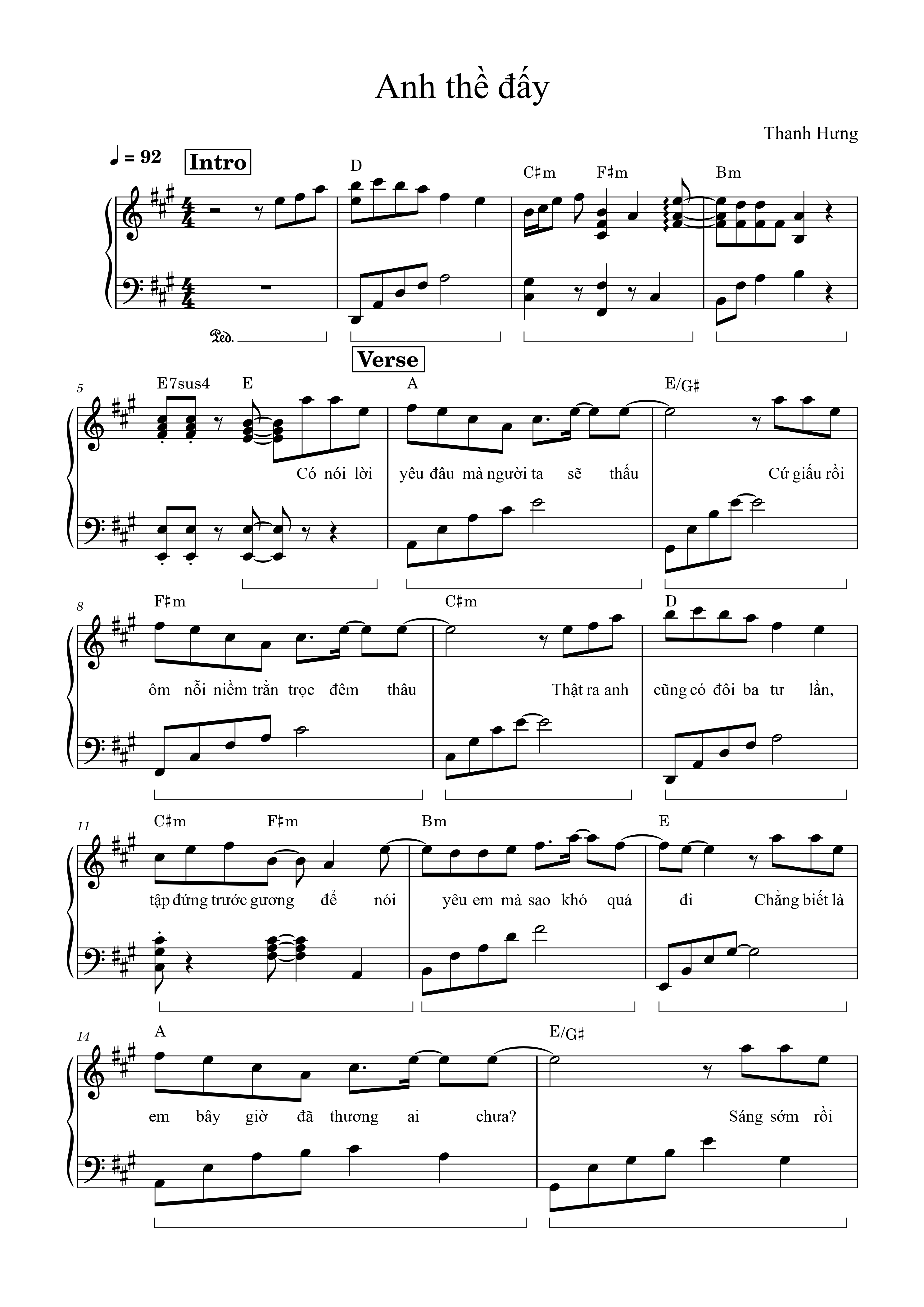 Bầu trời amđêm không mây không dsao trăng treo trên cao khi lòng anh gvẫn. Anh Thá» Äáº¥y Thanh HÆ°ng Piano Sheet Giá»ng A Sku Snv135525