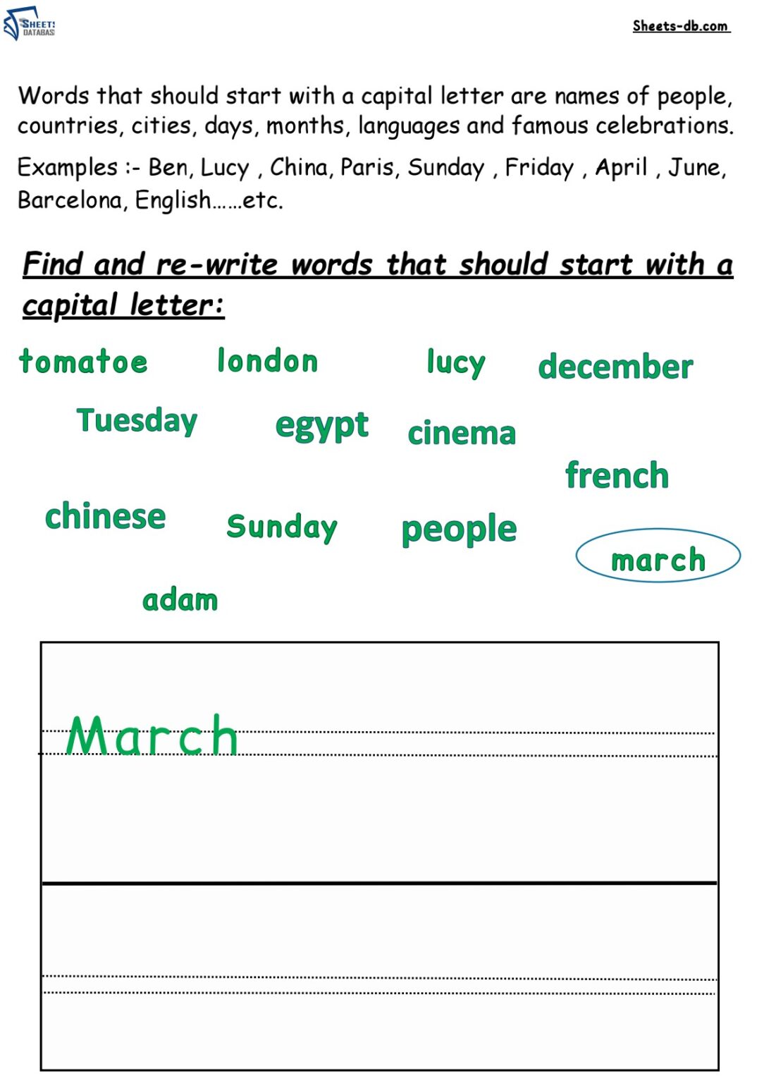 Punctuation worksheets