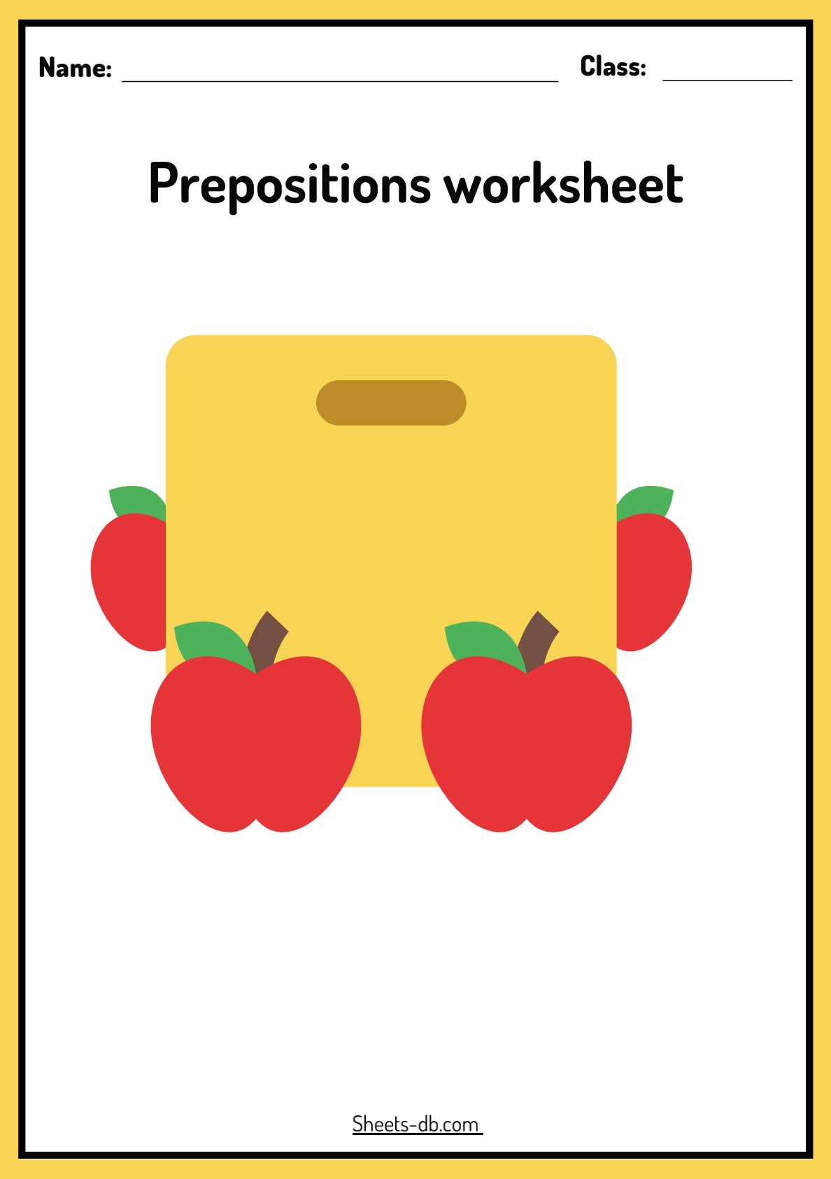 Prepositions worksheets