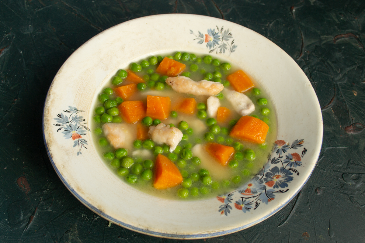 Суп-пюре с зеленым горошком