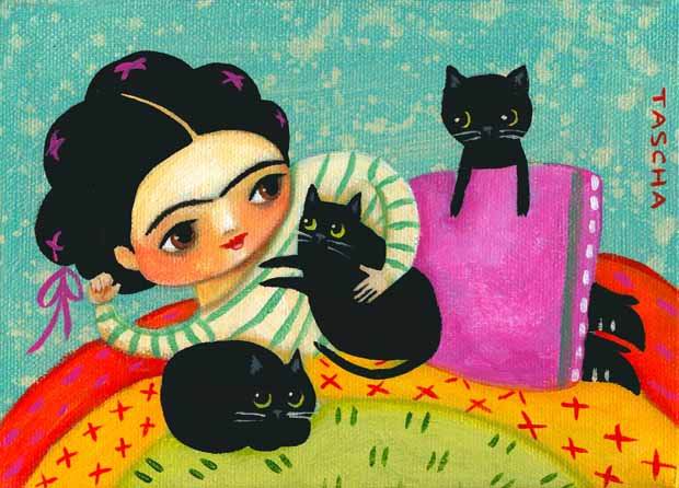 Tascha Parkinson Kunst Mit Frida Kahlo Und Katzen Shehadistan