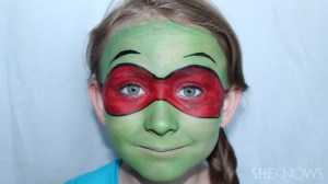 face paint turtle painting ninja halloween kid tutorials win nose draw cool around costume shell sheknows mask tutorial curved eyebrows