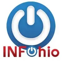 white background with read and blue text that reads INFOhio