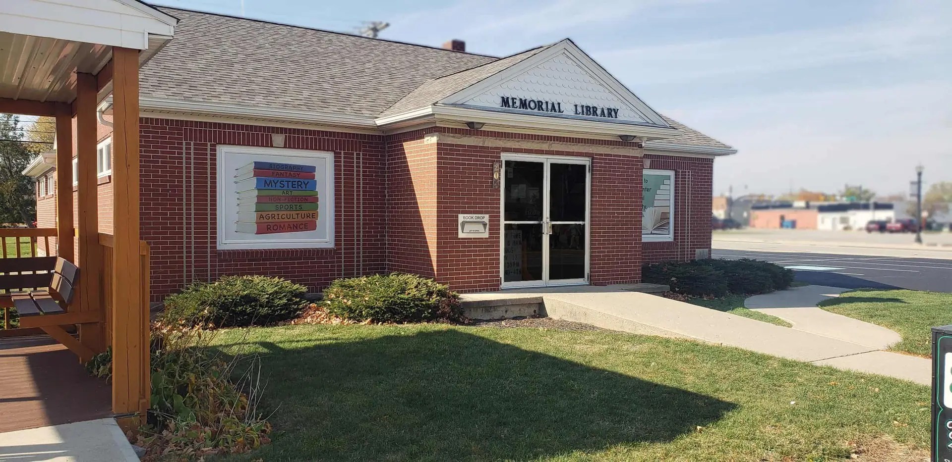 Outside of Jackson Center Memorial Community Library