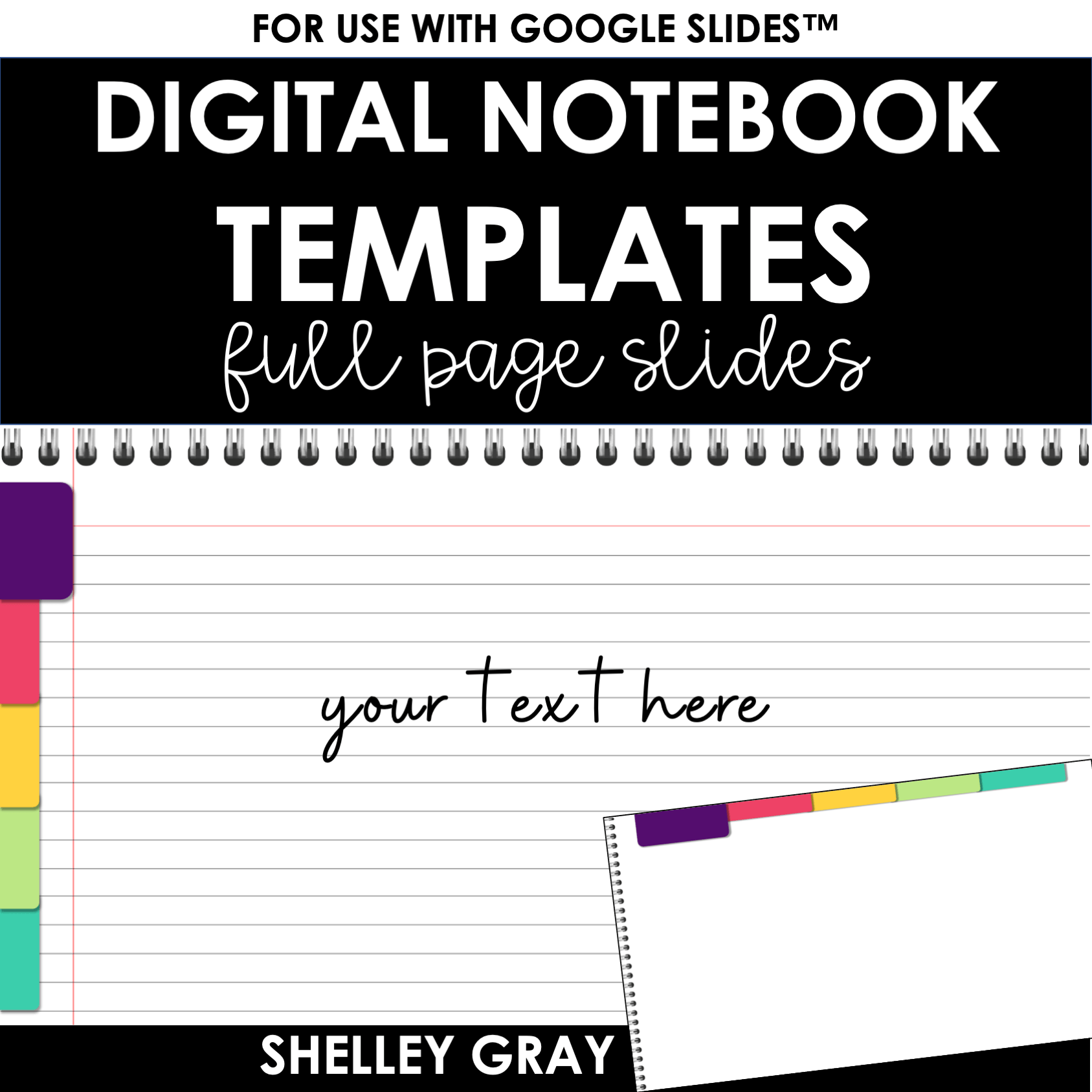 Digital Notebook Templates For Use With Google Slides Personal And Commercial Use Shelley Gray