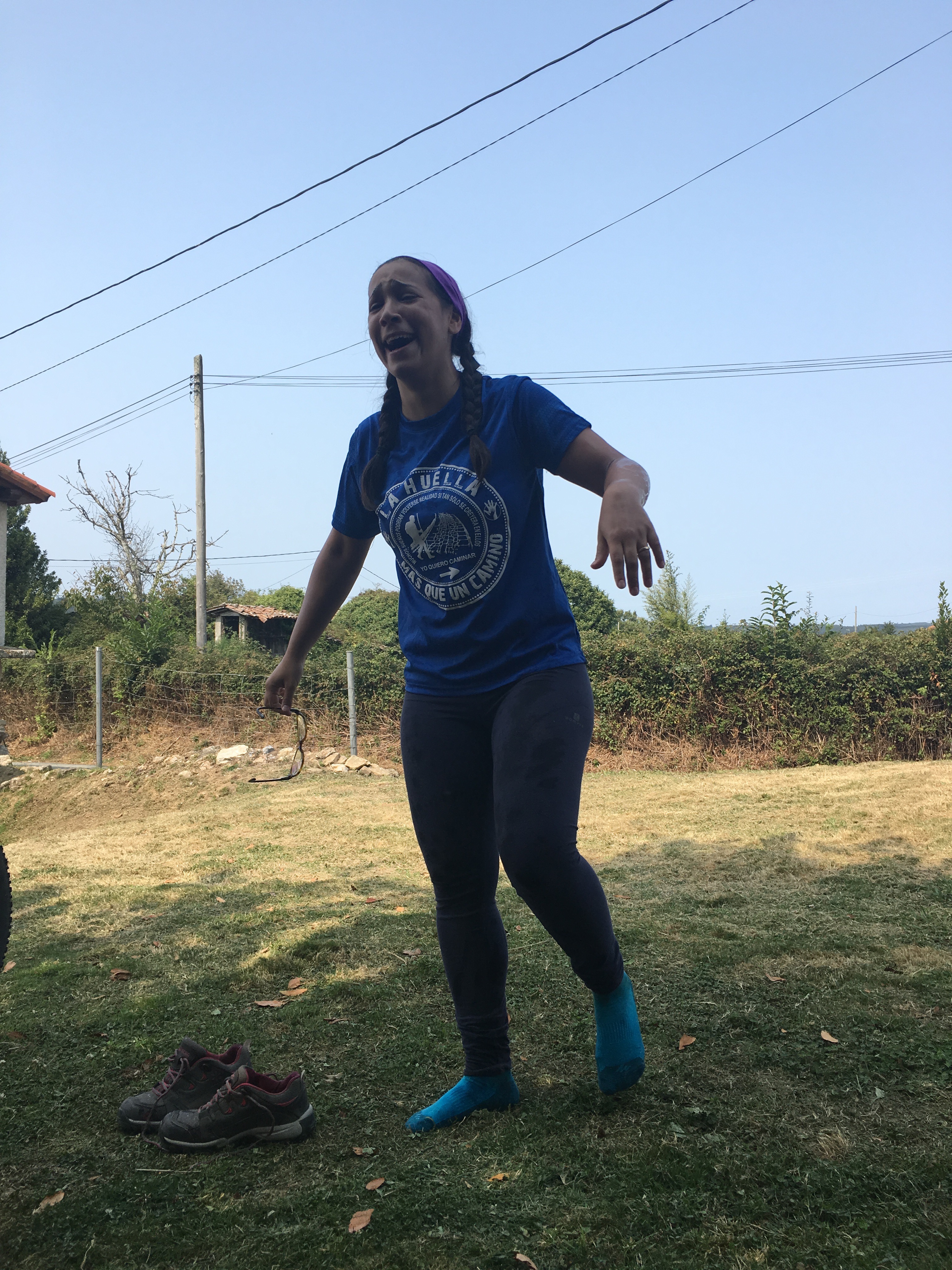 Poor Giulia got soaked...