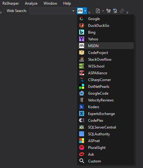 Web Search 2 version 1.1 adds support for Visual Studio 2017 RC