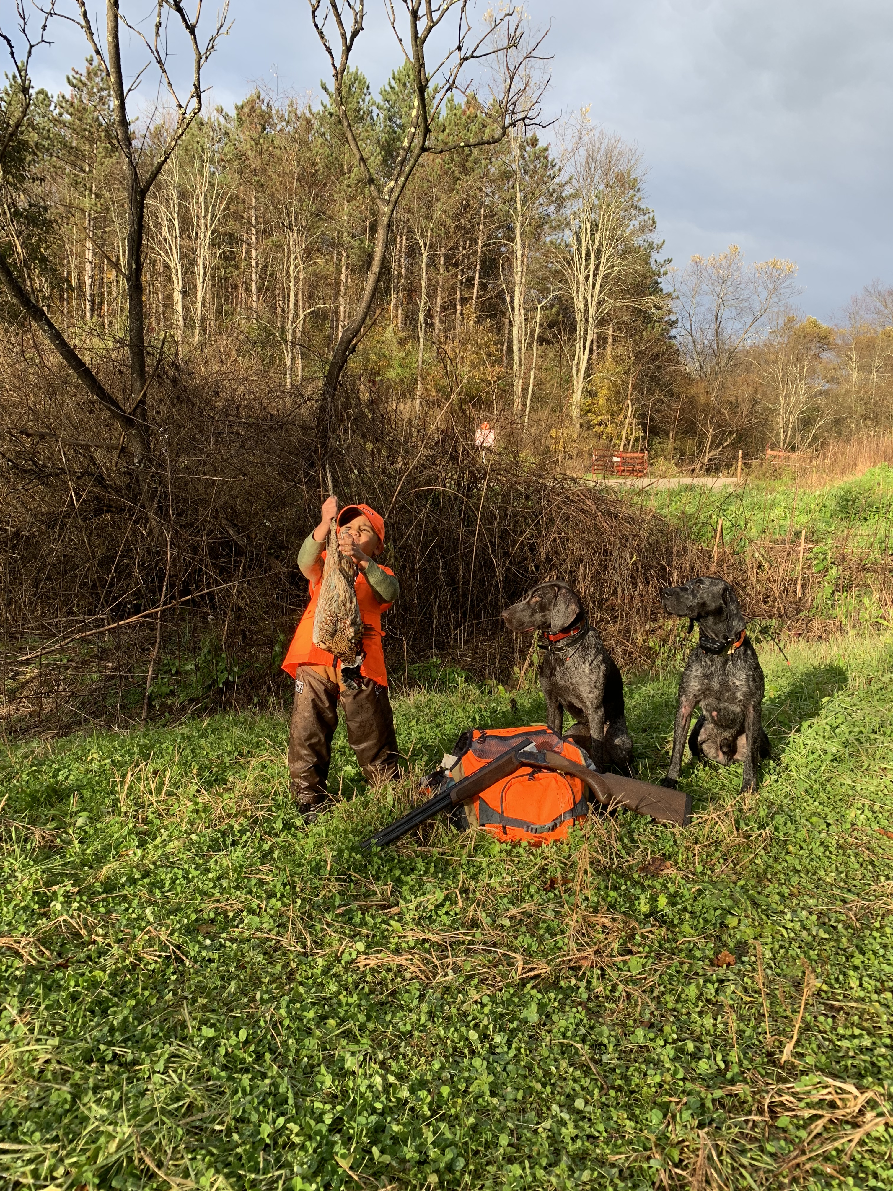Dionlee and his dogs Friedelsheim Fortitude (Ranger) and Standing Stones Roughneckin Zeus (Zeus).