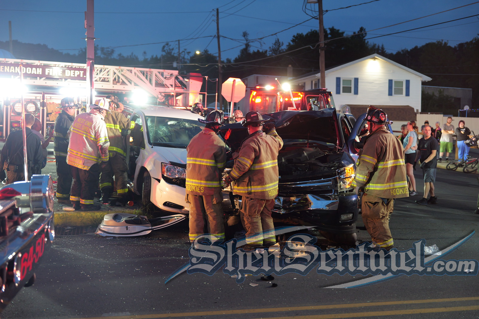 Two flown after crash at Bridge and Centre streets