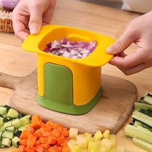 Quick Chop Veggie Dicer- Easy Press Down Function-Multi-Shape Cutter for Daily Home Cooking