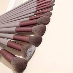 13-Pc Luxurious Soft Makeup Brush Set - Seamless Foundation, Precise Eye Shadow