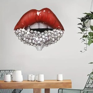 Art Deco Sexy Red Lip Wall Decal