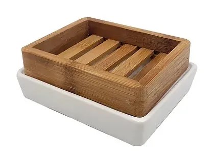 Mood-Portasapone in bamboo e Ceramica