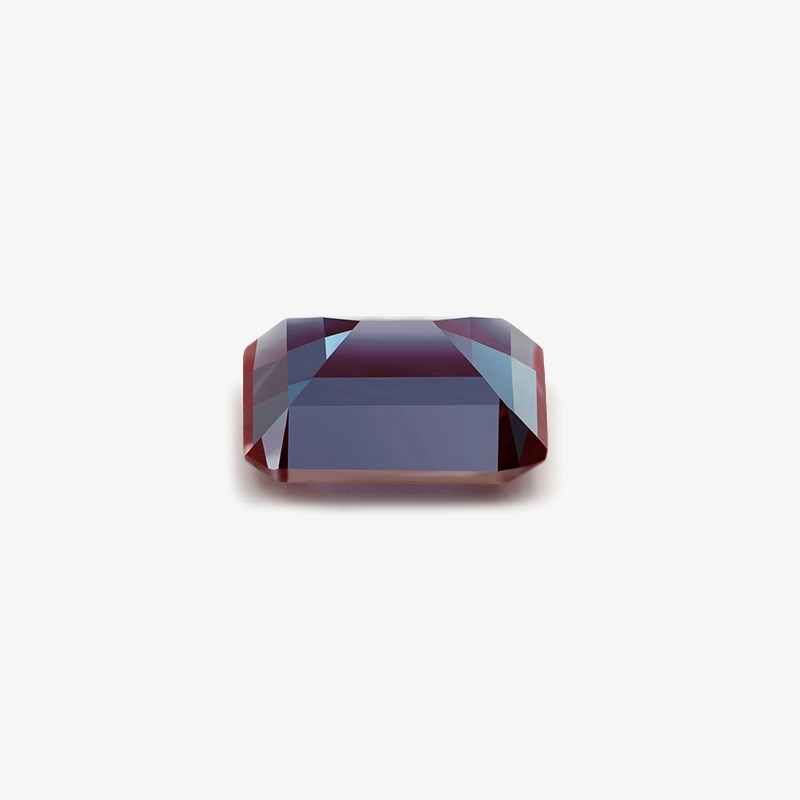 Lab Alexandrite emerald cut-Bottom