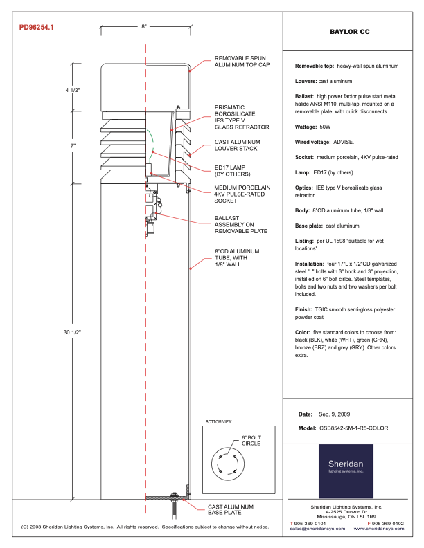 Sheridan Lighting Systems Light Fixtures and Poles