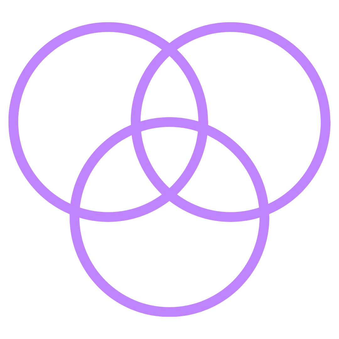 Three connected circles