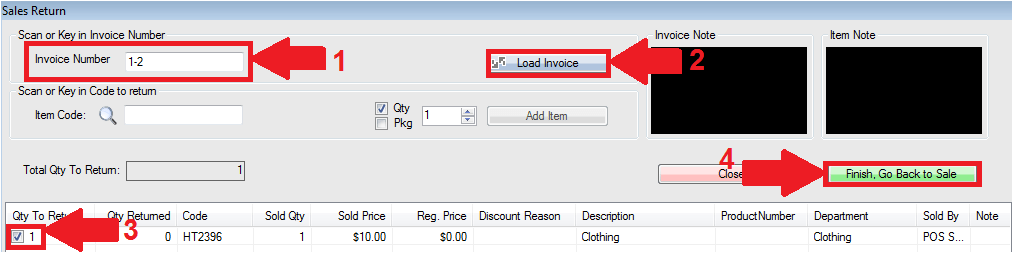 Returns and exchanges in harbortouch retail