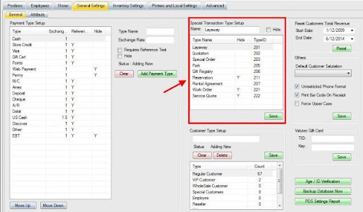 Edit special transaction types in harbortouch retail