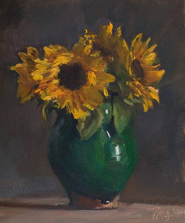 How about paiting on a discardable shirt or jeans!let's see 74 how about paiting on a discardable shirt or jeans! Daily paintings | Vase of sunflowers | Postcard from Provence