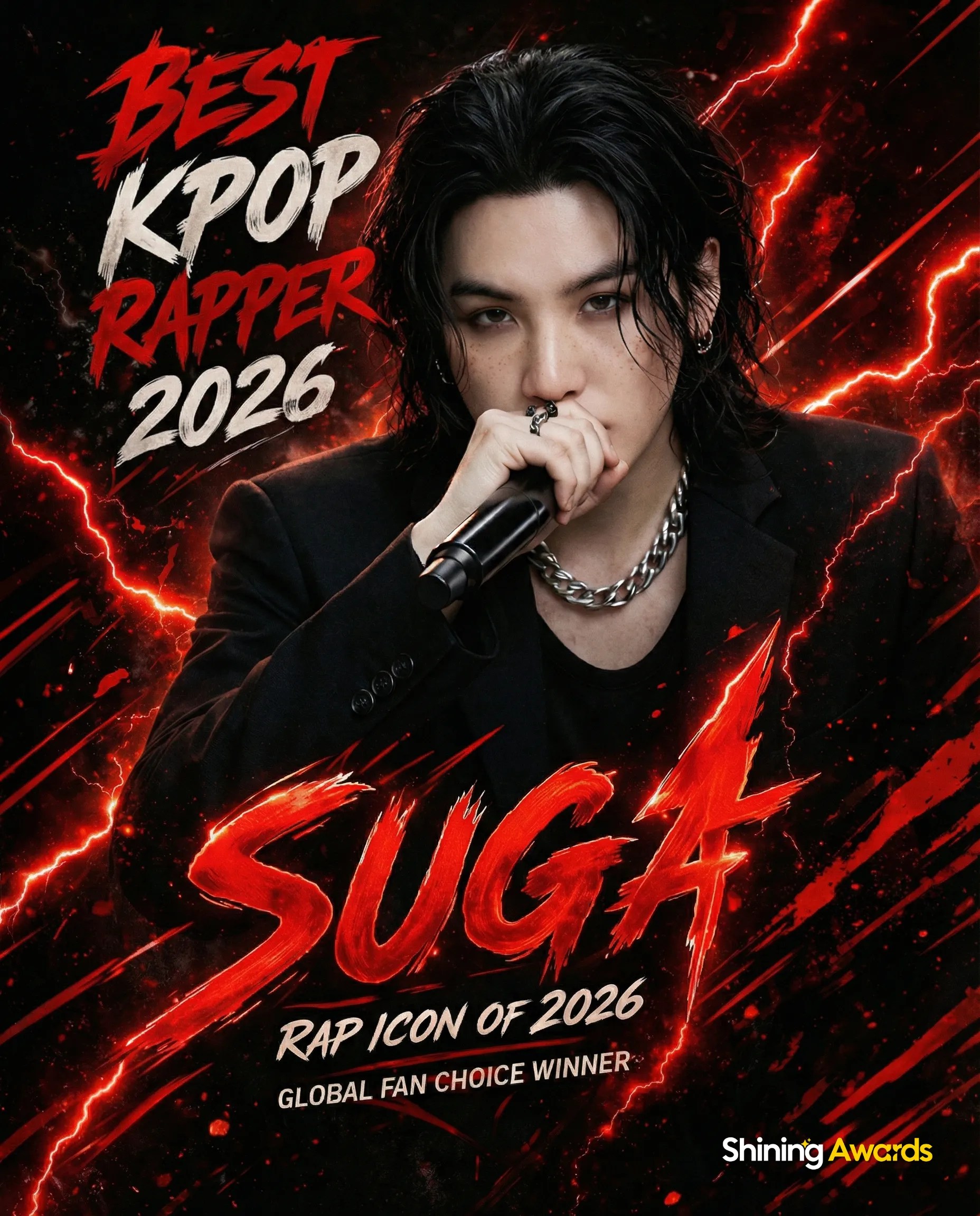 Best Kpop Rappers 2026 Shining Awards SUGA BEST KPOP RAPPER 2026 WINNER.webp