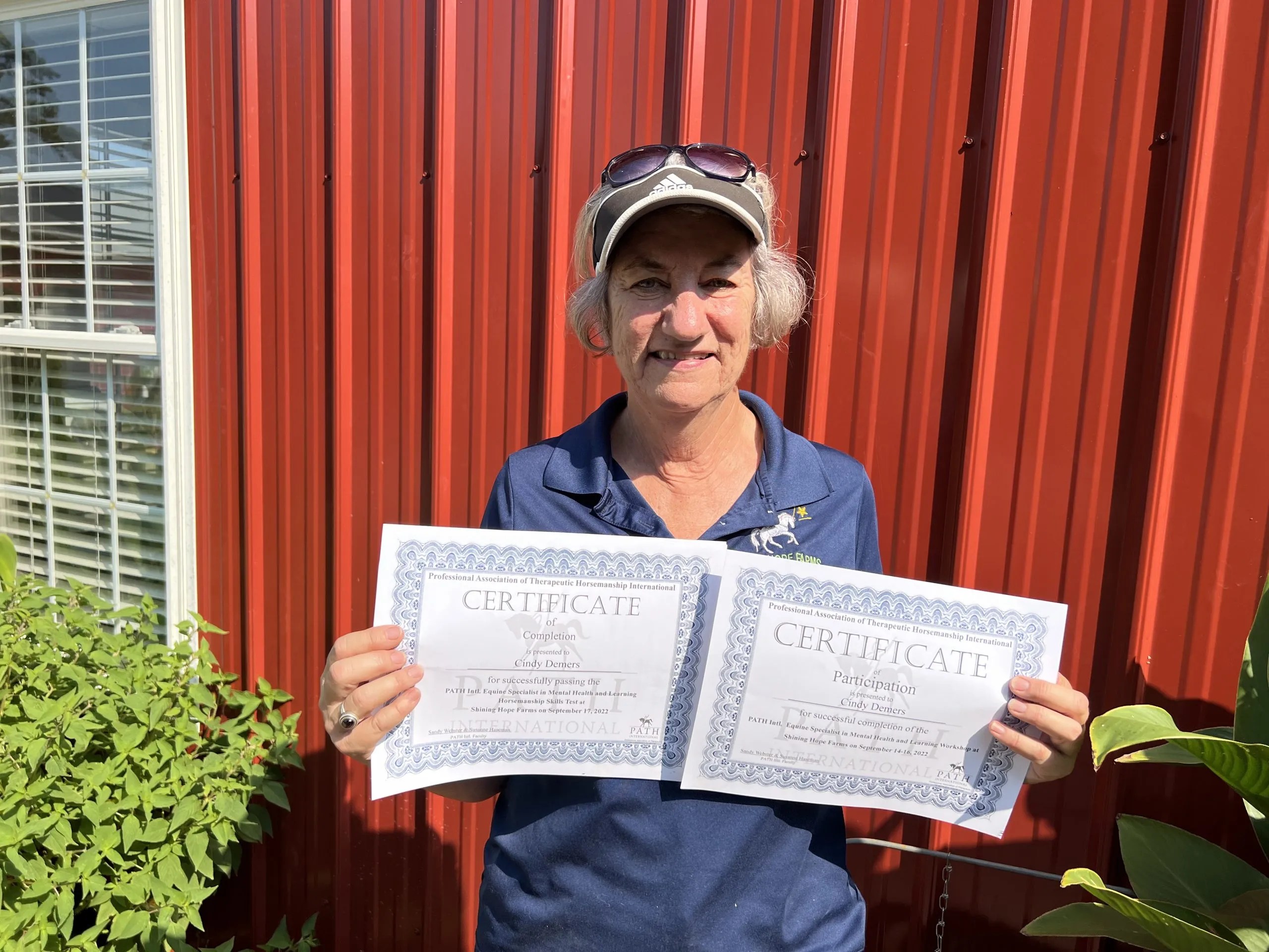 Cindy Demers with ESMHL Workshop Certificate