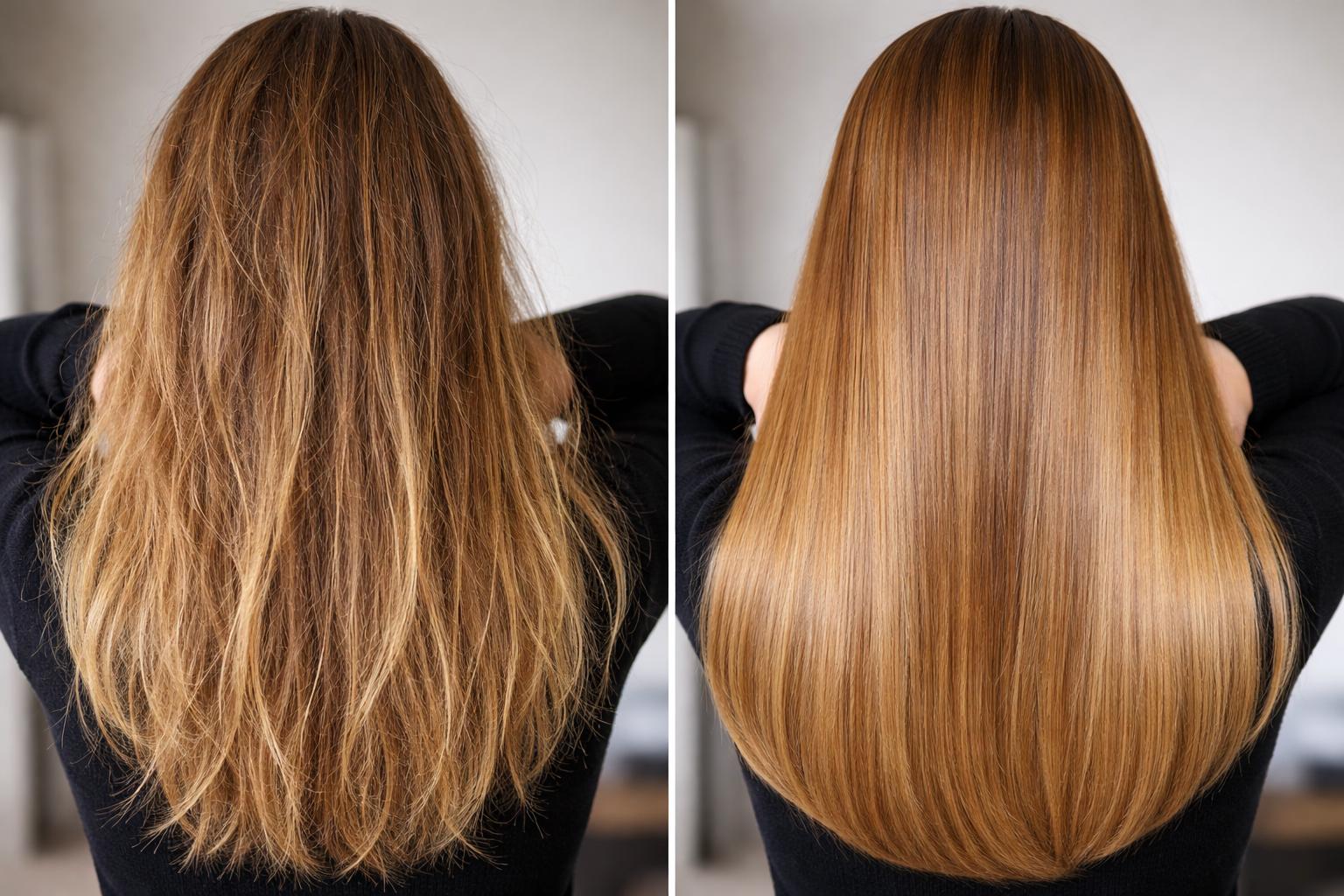 Capelli riparati dopo il trattamento Shinova